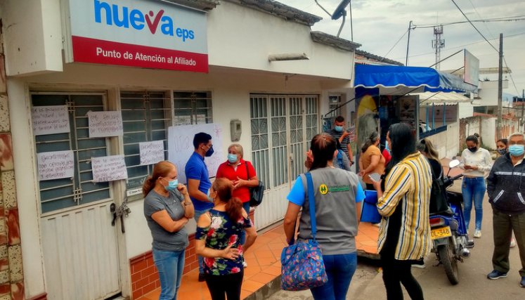 Protesta en Nueva EPS,  de Chinácota