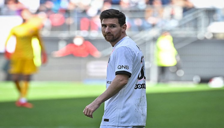 Messi, jugador argentino. 