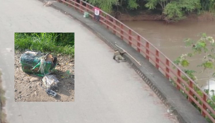 Un soldado se arrastró por el puente para acercar el explosivo del Ejército.