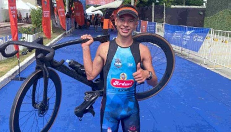 Andrés David Ayala Carrillo, de 17años, una promesa del triatlón nortesantandereano.
