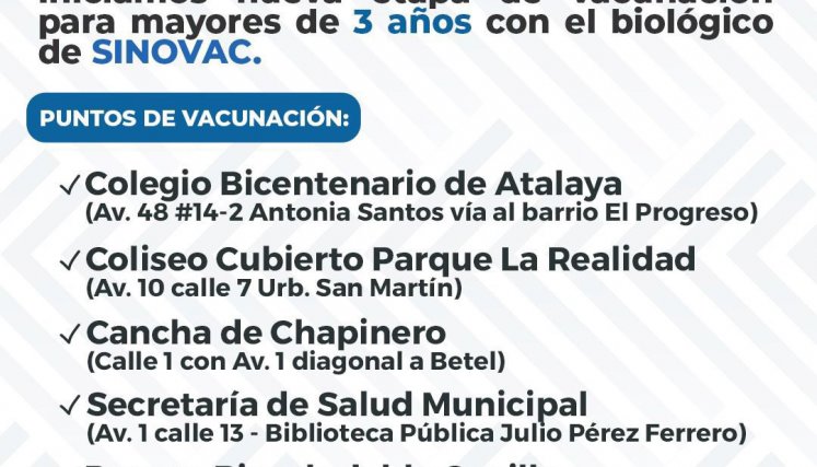 Puntos de vacunación contra la COVID-19 en Cúcuta
