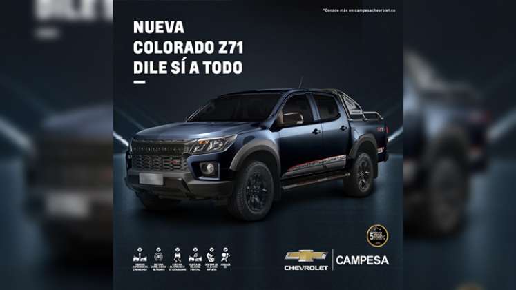 Con la nueva Chevrolet Colorado Z71, no tengas miedo a decirle Sí a todo./Foto: cortesía