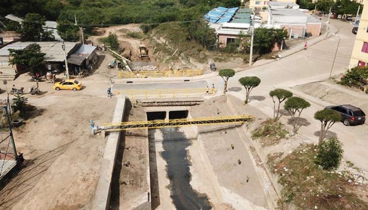 Box culvert que construyó la alcaldía en Cormoranes./Foto cortesía