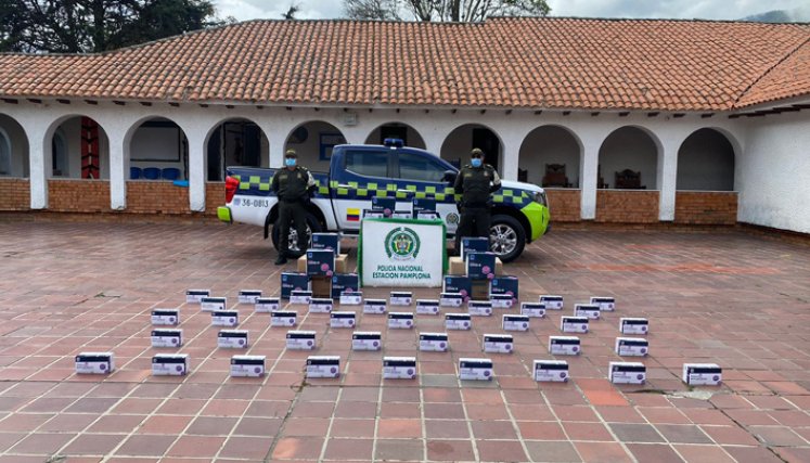 El material tenía como destino a una persona particular que no posee vínculos con el sector salud en Norte de Santander. / Foto: Policía