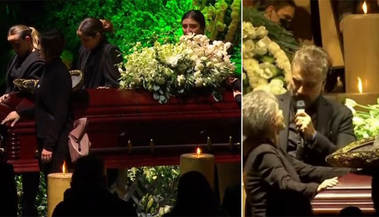 El féretro fue llevado rancho del artista, donde permanecerá en capilla ardiente. Su hijo Alejandro le cantó.