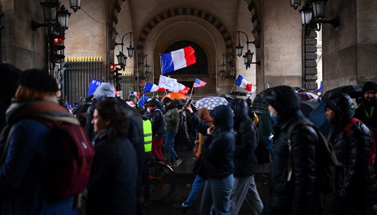 Movilización en Francia.