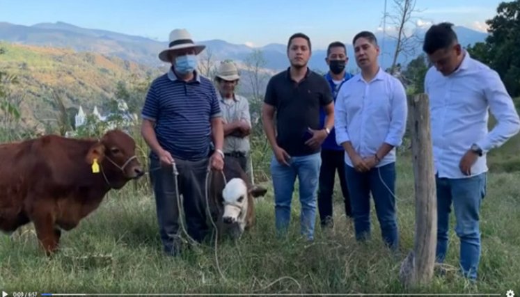 El alcalde, Wilder Fabián Capacho  mostró los avances del proyecto ganadero. Foto: Cortesía/La Opinión.