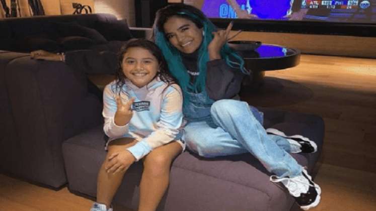 Karol G junto a Salomé, hija de James Rodríguez./Foto: internet