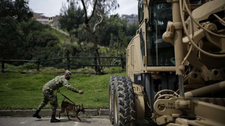 Así entrena el Ejército perros antiexplosivos para las elecciones./Foto: Colprensa