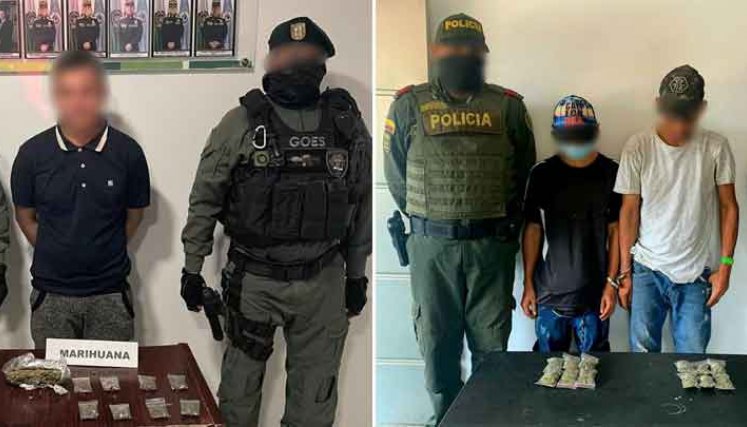 Los capturados quedaron a disposición de la autoridad competente. / Foto: Policía Nacional