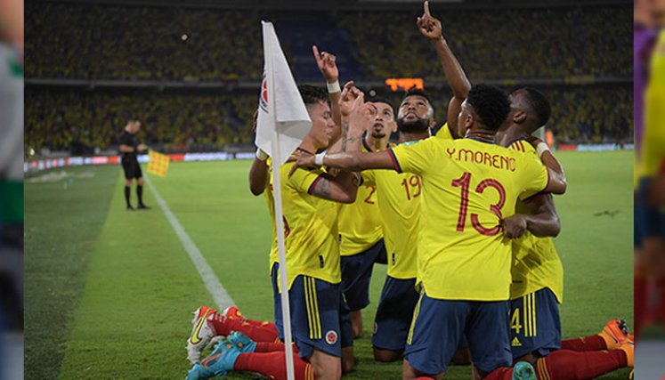 Selección Colombia ante Bolivia 2022. 