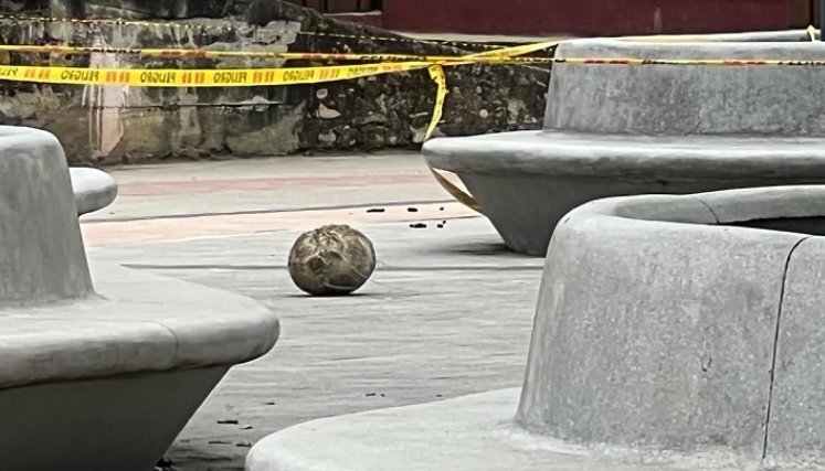Desactivan balón bomba dejado por el Eln en el parque de Teorama./Foto: cortesía