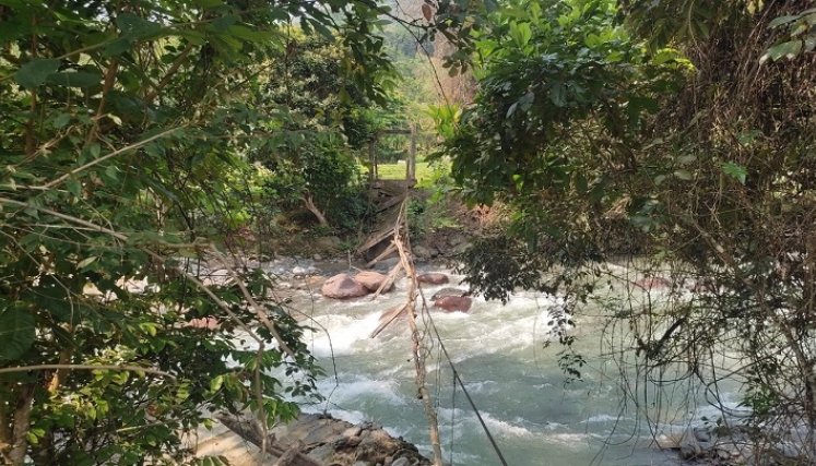 El puente hamaca comunica a Salazar con el municipio de Gramalote por las veredas Teherán y La Loma. / Foto: Cortesía/La Opinión