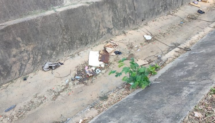 En este lugar del canal cayó el habitante de calle.