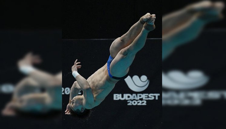 El chino Zongyuan Wang, campeón del mundo de salto de 3 metros clavados./Foto: AFP