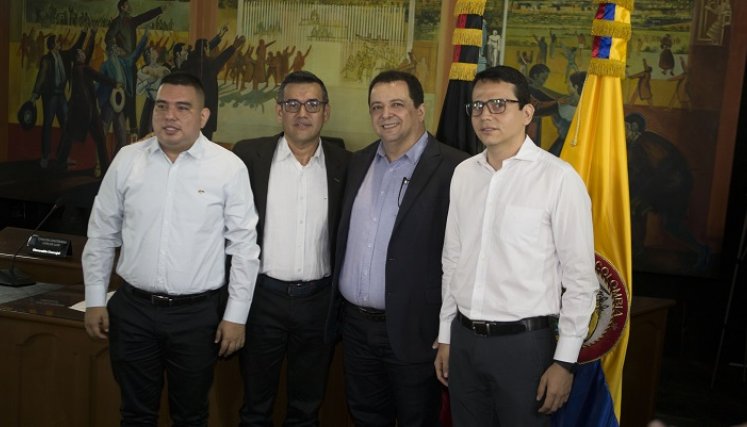 José Ricardo Ayala Gómez, César Arbey Torres, y Jefferson Castellanos tomaron posesión como nuevos concejales de Cúcuta./Foto Juan Pablo Cohen-La Opinión