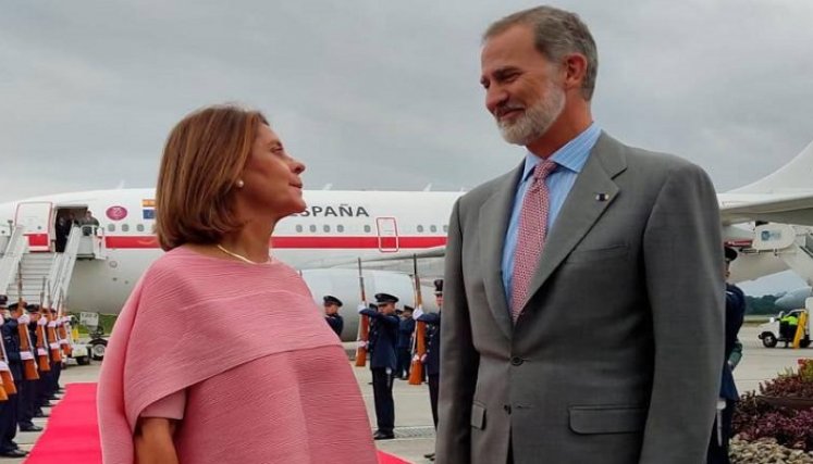 El Rey de España ya está en Bogotá para asistir a la posesión de Petro./Foto: Twitter