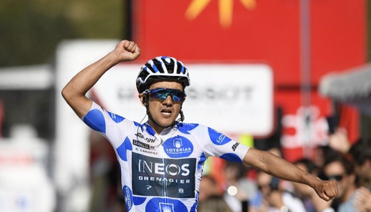 El ciclista ecuatoriano Richard Carapaz se lució en la penúltima etapa de la Vuelta a España.