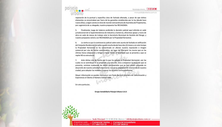 Comunicado Paisaje Urbano