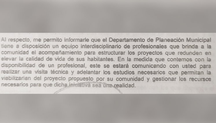 Respuesta de la Gobernación de Norte de Santander. 