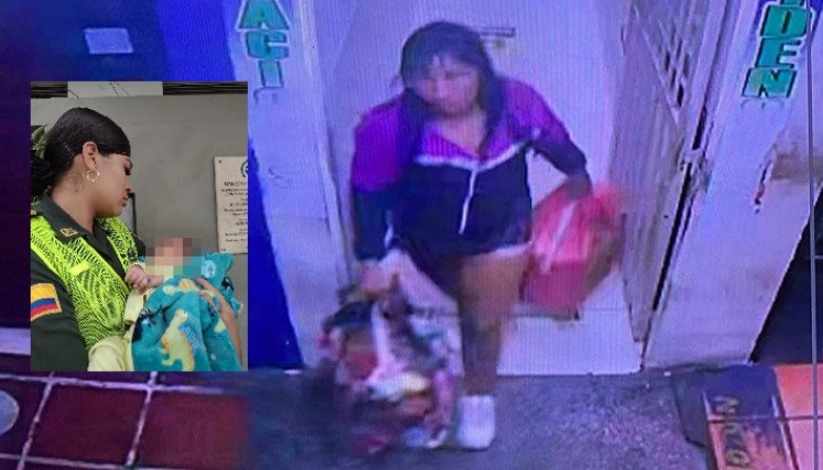 La mujer fue grabada saliendo de un establecimiento con maletas. El bebé apareció en Bucaramanga dos días después.
