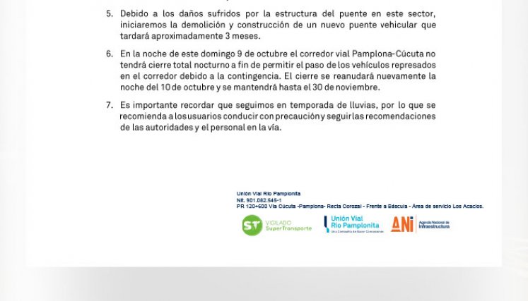 La vía Cúcuta- Pamplona ya está abierta a un solo carril