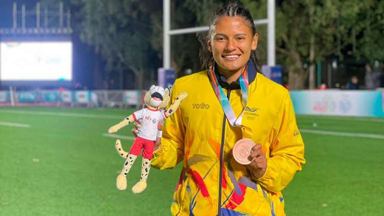 Marcela Ayala, rugbier cucuteña ganadora de bronce en los Juegos Suramericanos.