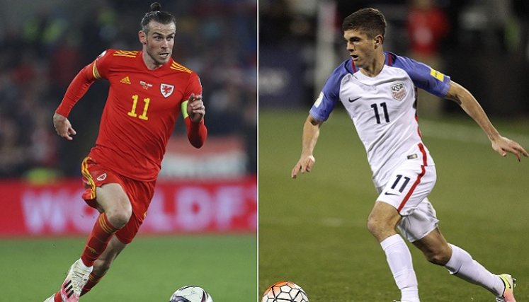  Gareth Bale es el estandarte de Gales, mientras que la selección de los Estados Unidos es capitaneada por el delantero  Christian Pulisic.