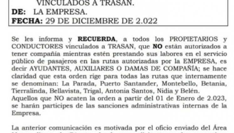 Prohibieron ayudantes para cobrar pasajes en busetas