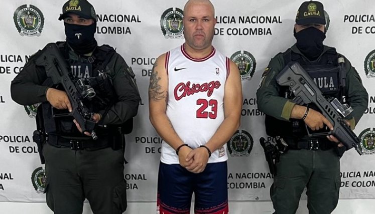 Hernando Duarte Arias fue capturado el pasado martes, en el barrio El Salado, encontrándole dos pistolas y abundante munición.