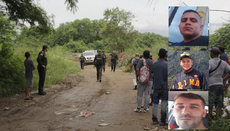 De arriba a abajo: Jesús Gabriel Reyes Ramírez, Brandon Stiwar Ortiz y Manuel Jesús Quintana Vergel Santander 