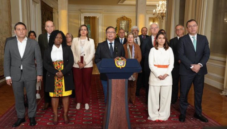 En alocución presidencial, el presidente Gustavo Petro anunció la salida de tres de sus ministros./Foto cortesía