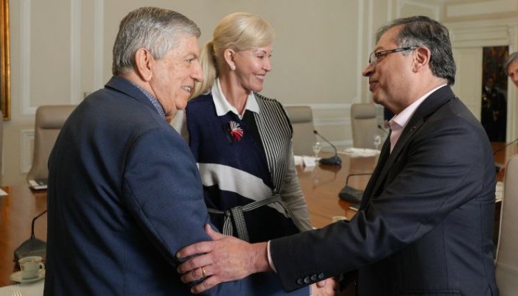 El expresidente César Gaviria se reunió con el presidente Gustavo Petro para hablar sobre la reforma a la salud./Foto Presidencia