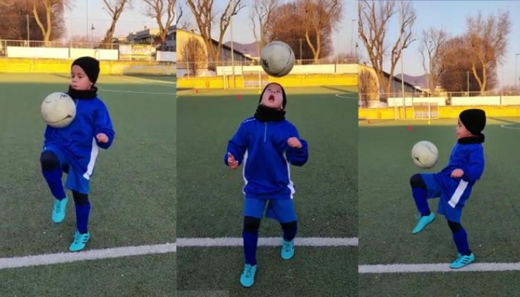 Juan Sebastián Urbina Villamizar de 7 años entrena con el Breccia.