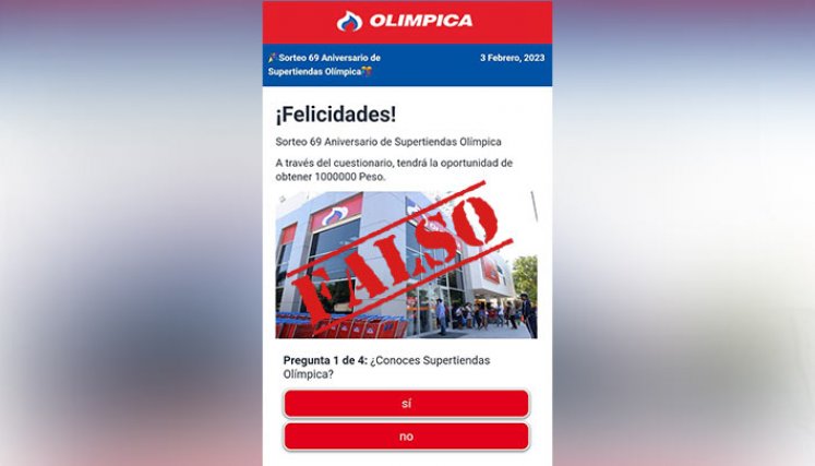 ¡No caiga en engaños! No están dando dinero por responder encuesta./Foto: cortesía