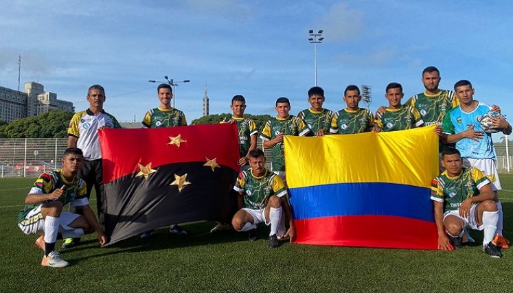 Este es el equipo de fútbol 7 del Catatumbo que se mostró en el exterior.