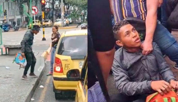 Comunidad capturó a limpiavidrios que agredió a taxista en Bucaramanga