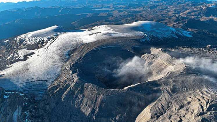 Así se encuentra el volcán Nevado del Ruiz