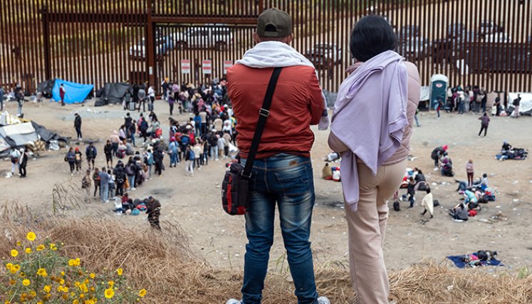Migrantes en la frontera con Estados Unidos 