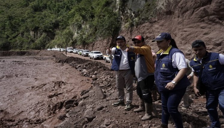 Los gremios económicos de Norte de Santander analizaron los efectos de la avalancha en el sector El Tarrita de Ábrego./ Foto: Cortesía.