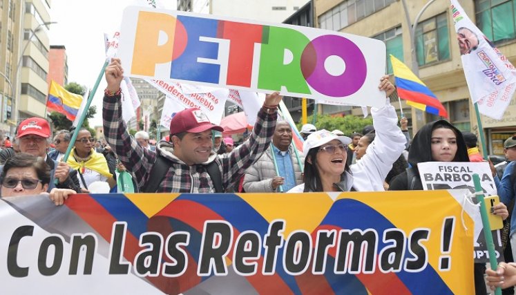 Marchas en Colombia a favor de las reformas de Petro