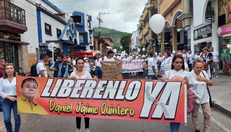 Durante la marcha en contra del secuestro y la extorsión solicitó a los violentos que cesen su accionar./ Foto: Cortesía.