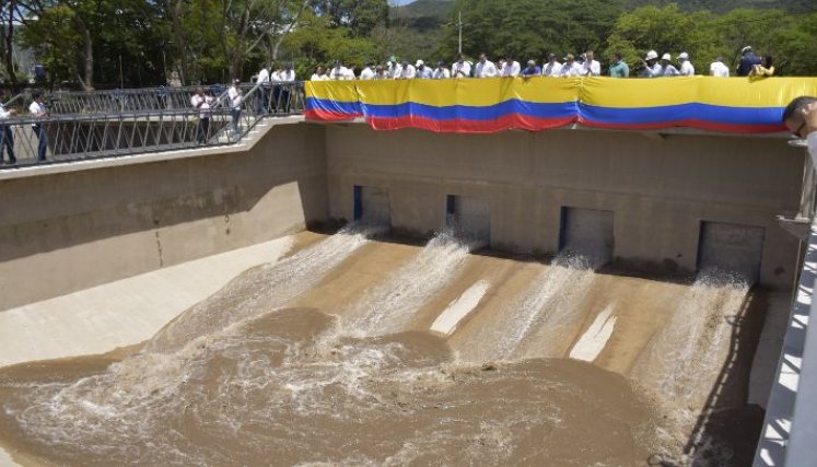 Inauguración del desarenador del acueducto Metropolitano.Foto La Opinión