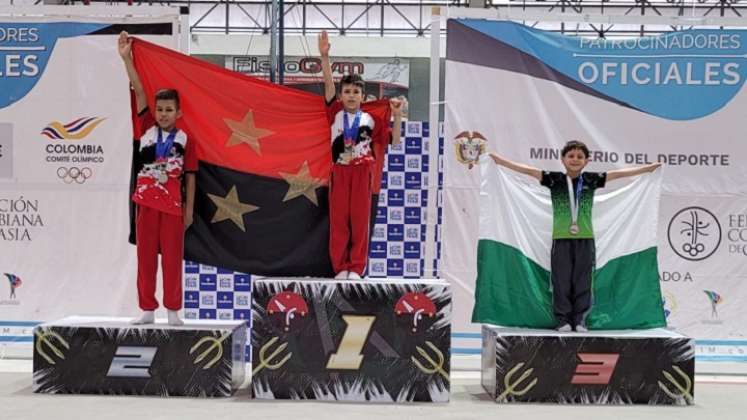 Emmanuel Valencia y Alejandro Libreros, gimnastas de Norte de Santander. 