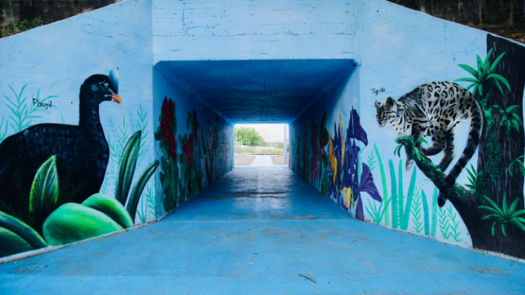 murales en el Puente de Guadua