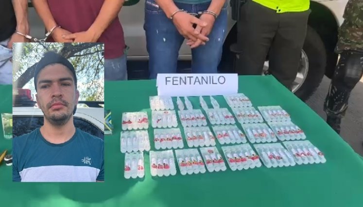 Jhonatan Duarte Díaz fue capturado con 98 ampollas de fentanilo.