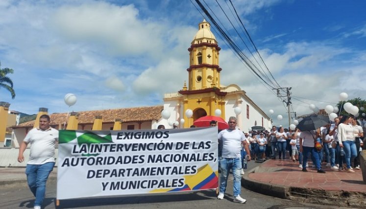 Los ocañeros participan en marchas para clamar la pronta liberación de los seres queridos./Fotos Cortesía.