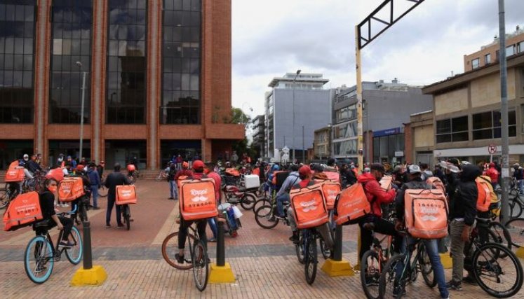Trabajadores de Rappi exigen cumplimiento de los acuerdos/Foto Colprensa