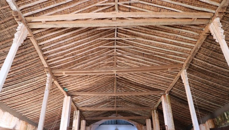 Culminó la primera fase de la adecuación de los techos del histórico templo de Pueblo Nuevo en Ocaña./ Foto: Cortesía.