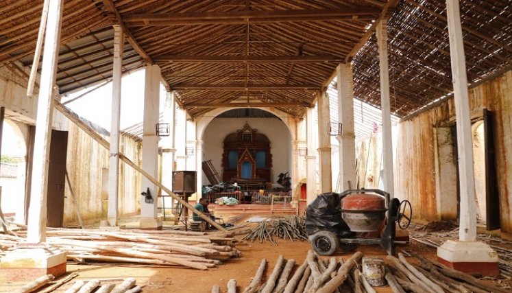 Culminó la primera fase de la adecuación de los techos del histórico templo de Pueblo Nuevo en Ocaña./ Foto: Cortesía.